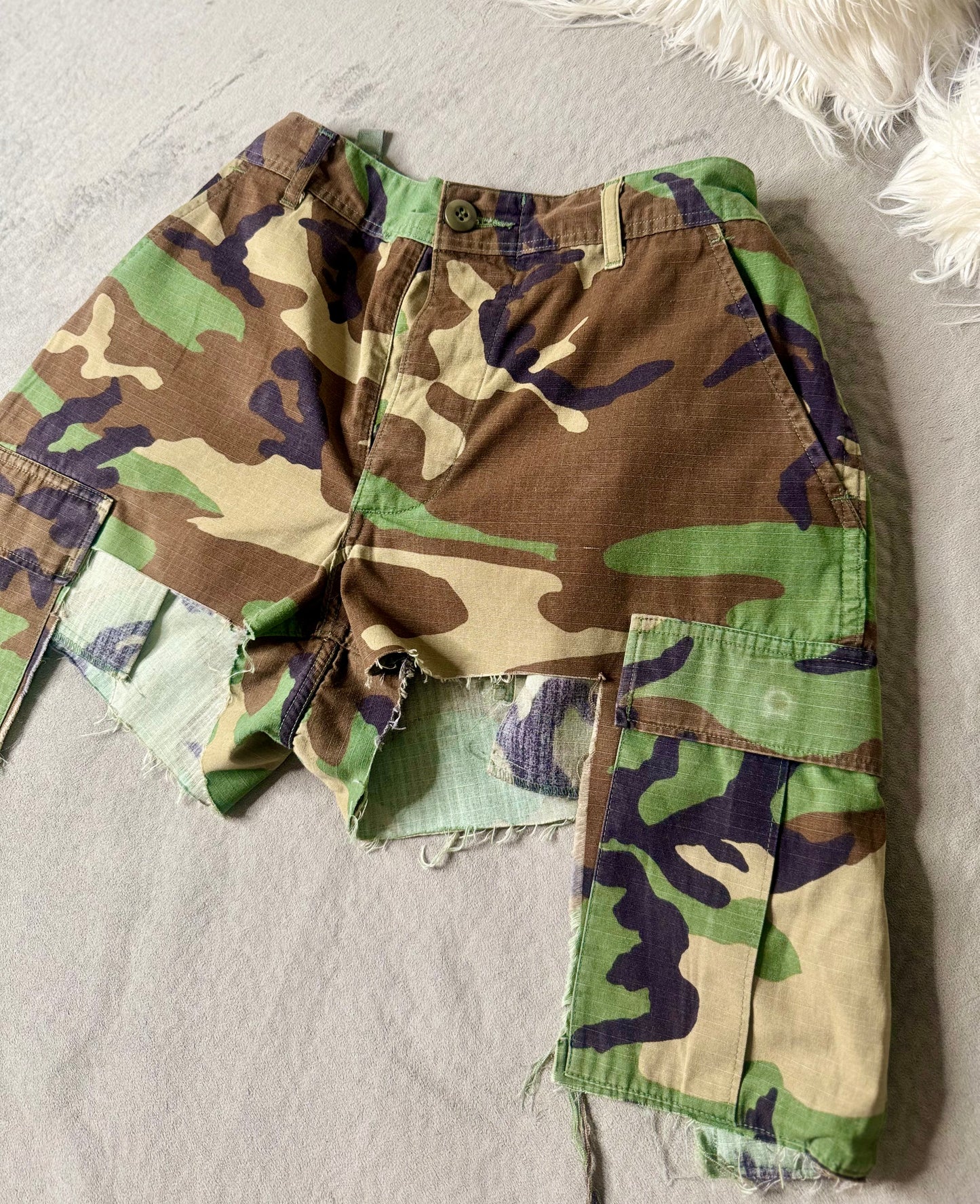 Camo Couture Cargo Pocket Mini Shorts