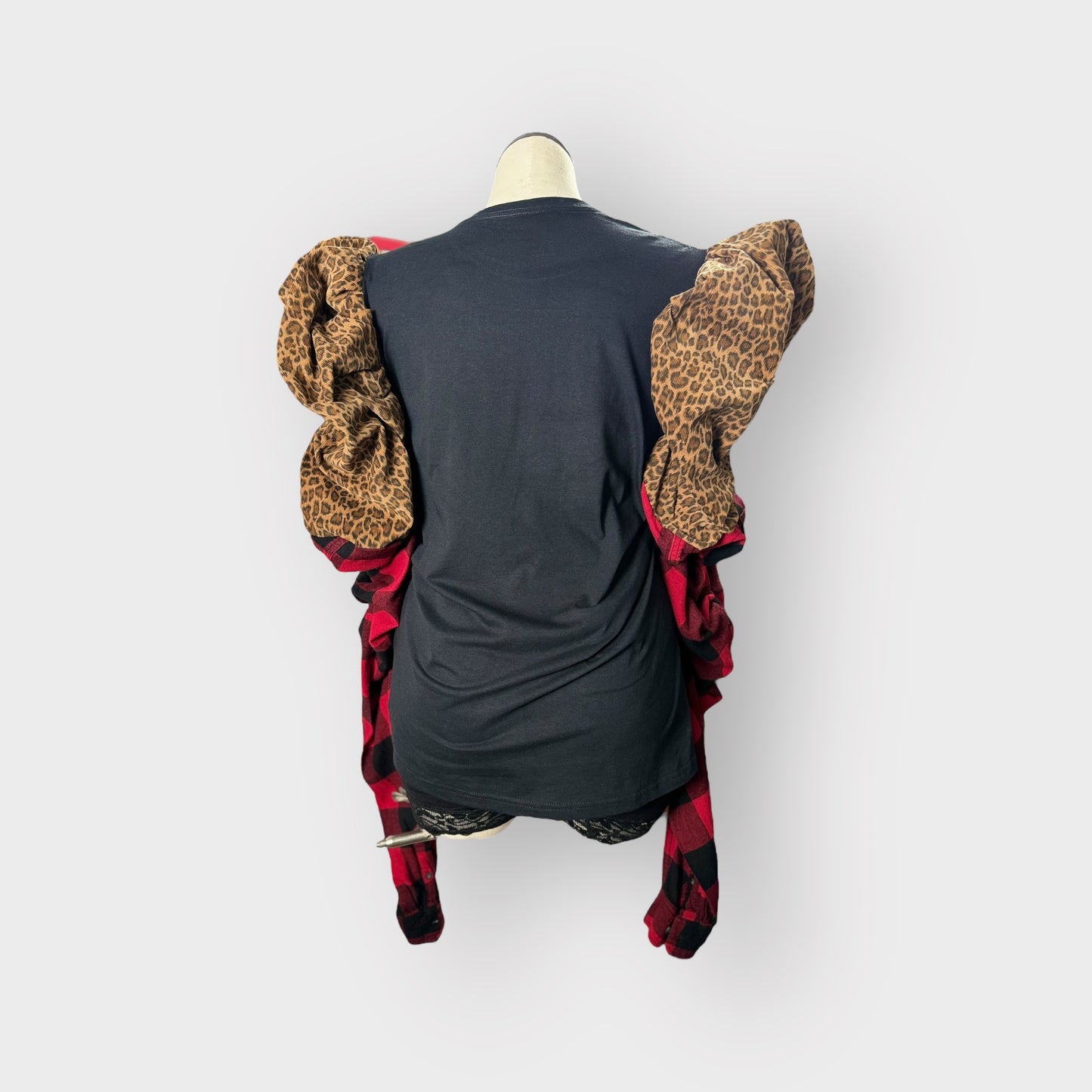 Deluxe Edition Tartan n Cheetah Couture Sleeve Tee