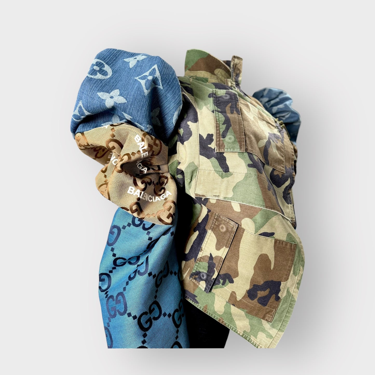 GLoucci Luxury Custom Cropped Camo Jacket