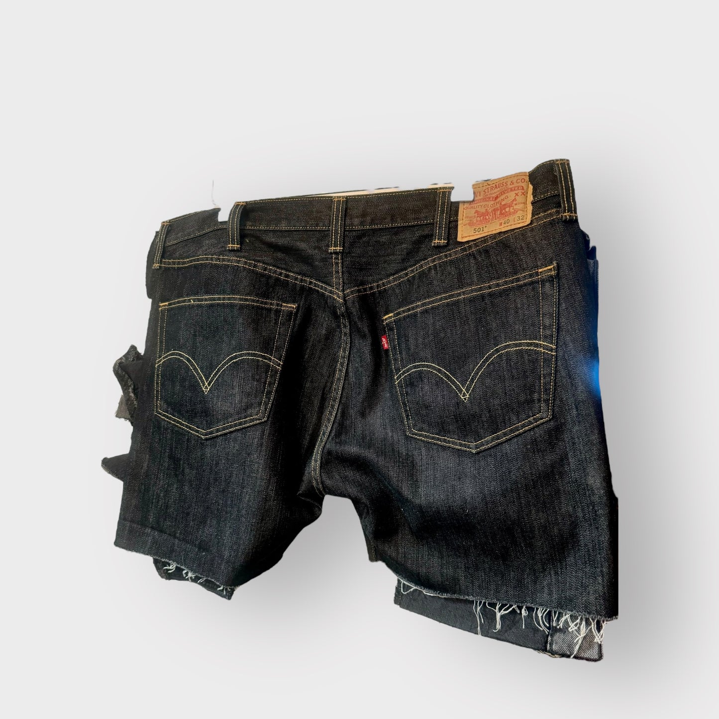 Black Butterfly Denim Bermuda