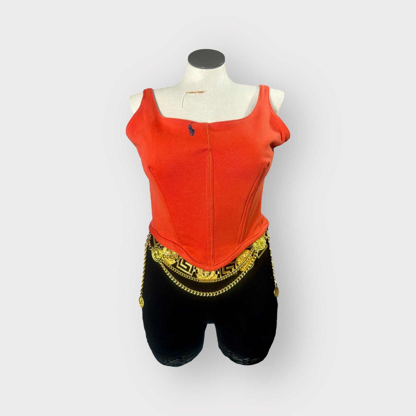 Ruffle Crop Crewneck with Custom Corset