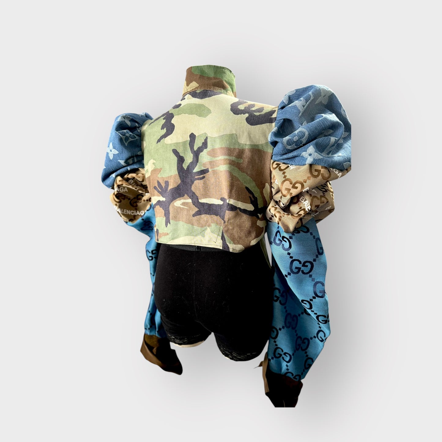 GLoucci Luxury Custom Cropped Camo Jacket