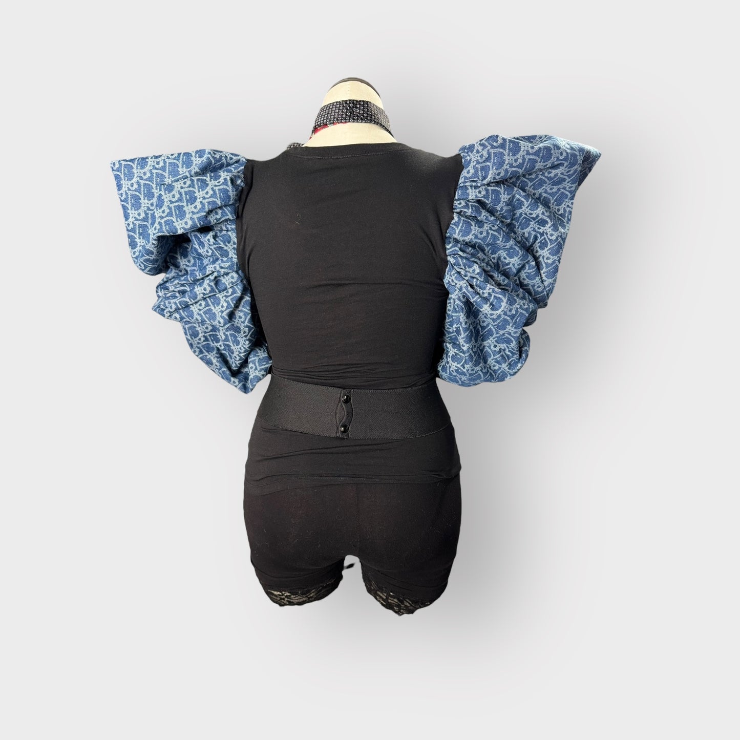 Deluxe Edition Denim Handmade Tee with Ribbon Bow Tie