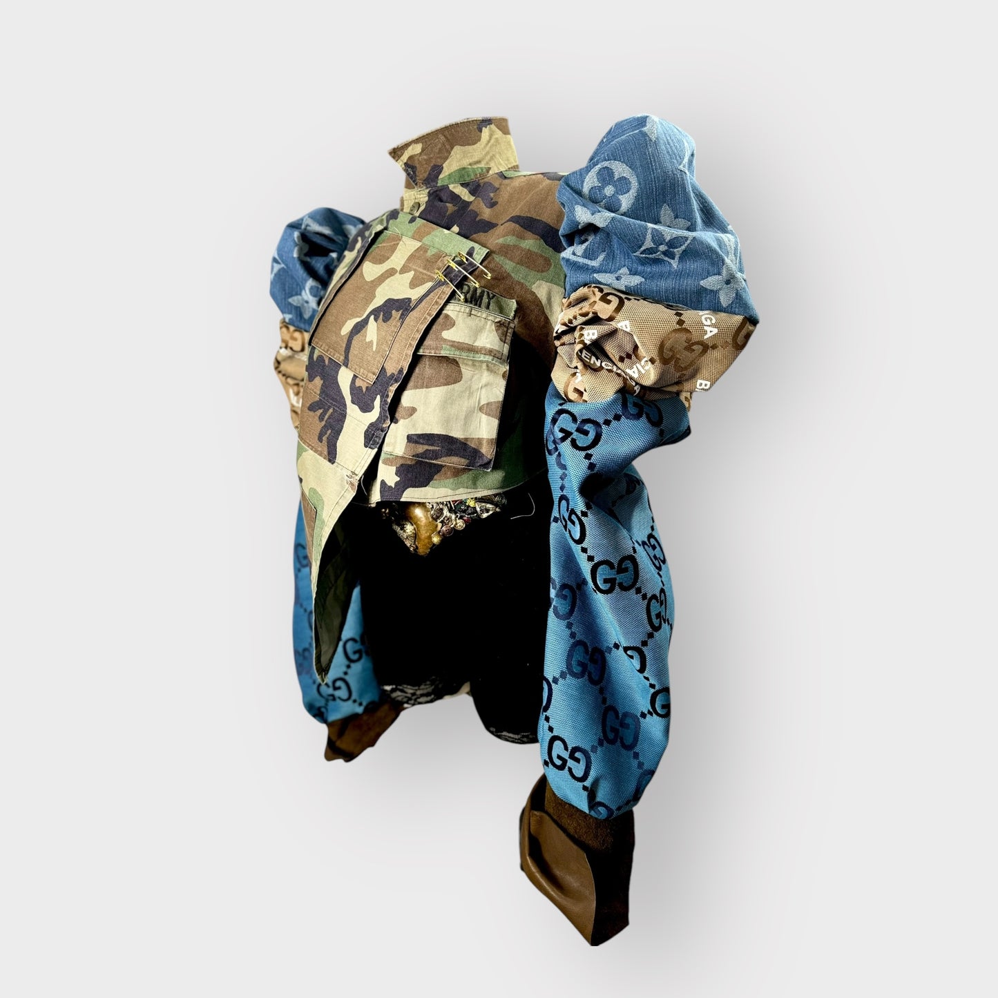 GLoucci Luxury Custom Cropped Camo Jacket