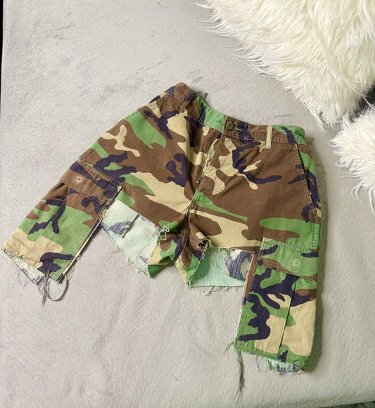 Camo Couture Cargo Pocket Mini Shorts