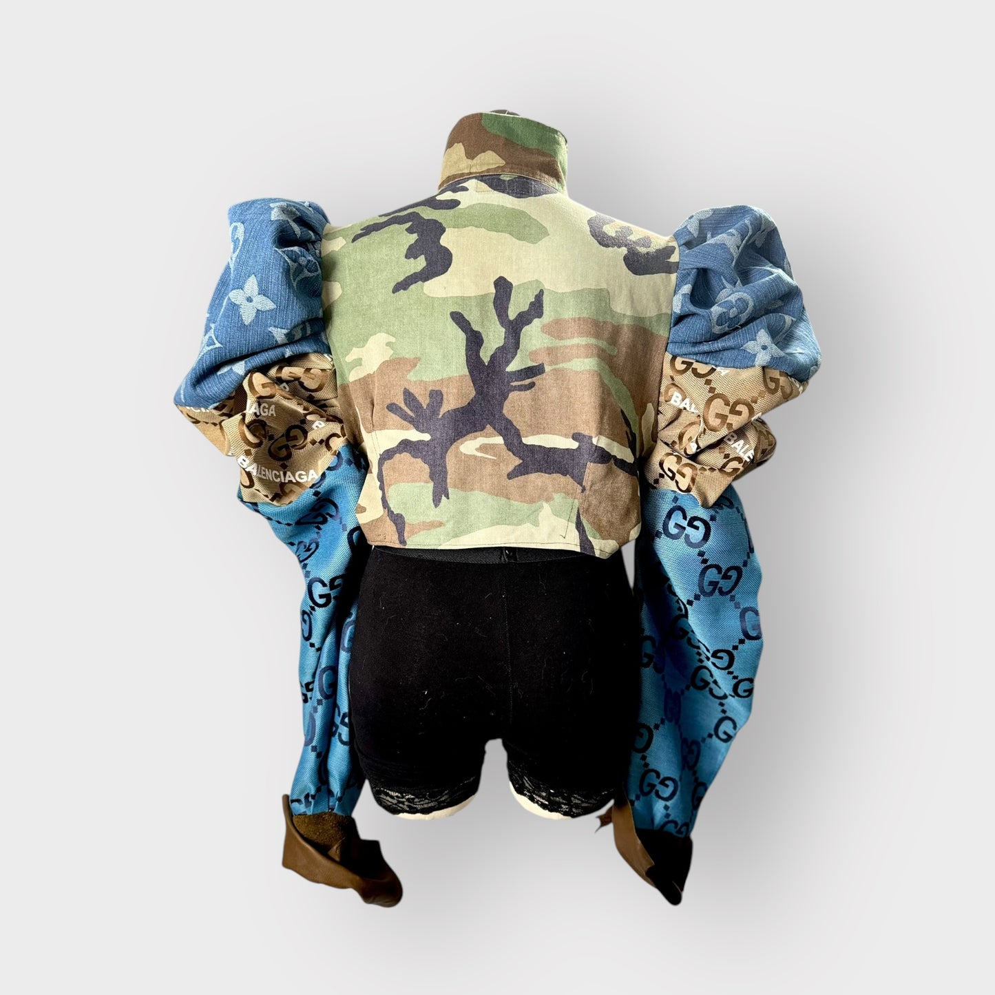 GLoucci Luxury Custom Cropped Camo Jacket