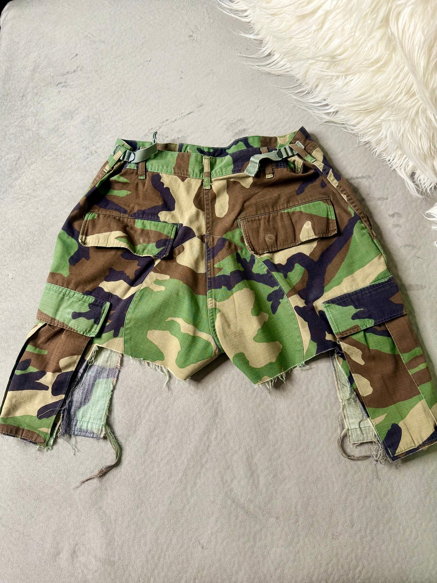 Camo Couture Cargo Pocket Mini Shorts