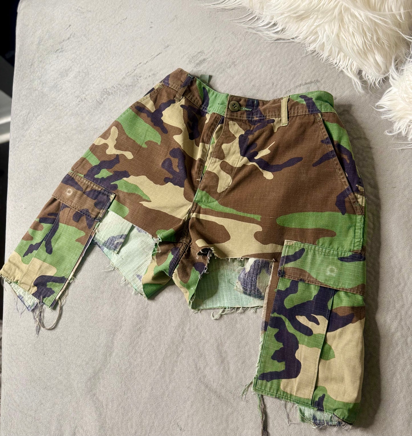 Camo Couture Cargo Pocket Mini Shorts