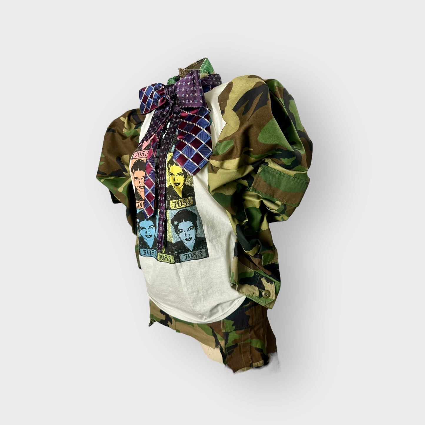 Rosa Parks Couture Camo Sleeve Tee