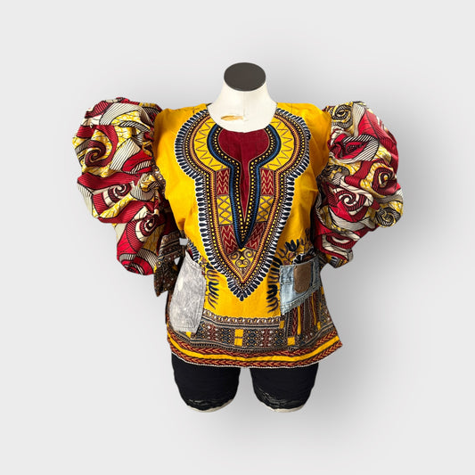 BHM Dashiki with Denim Details