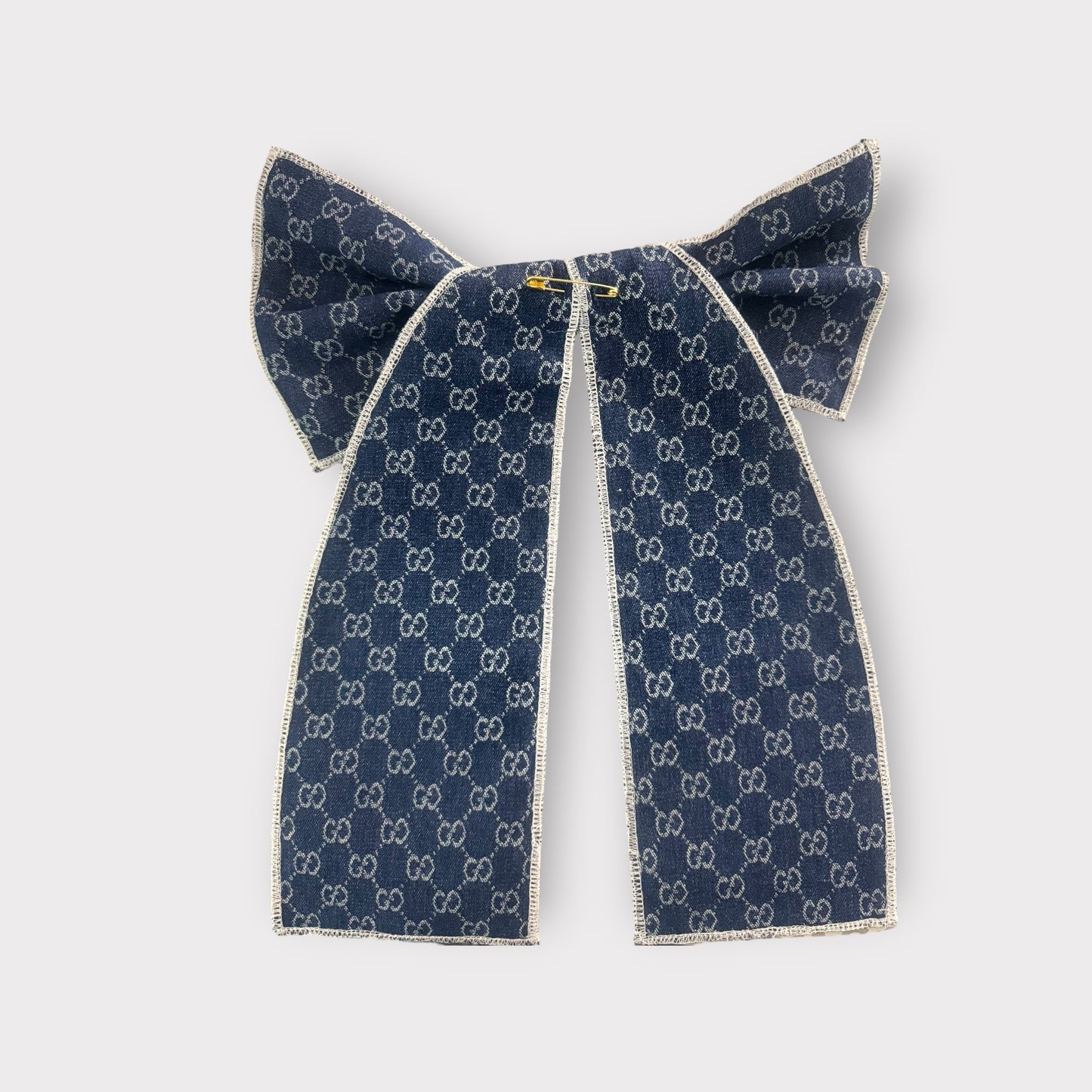 Denim Designer Insp. Ribbon Brooch