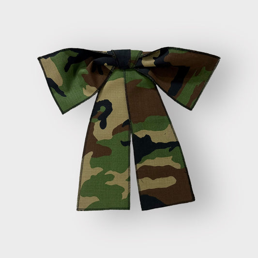 Oversized Camo Ribbon/Bow Brooch