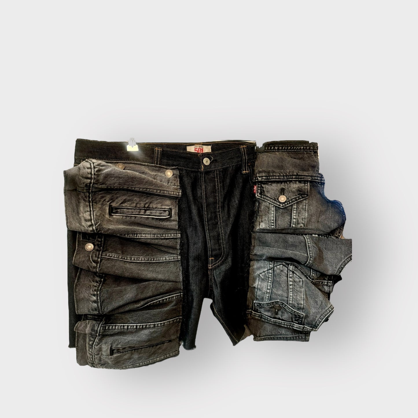 Black Butterfly Denim Bermuda