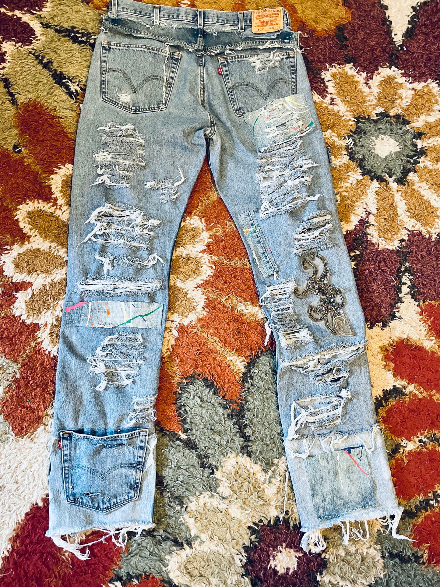 Couture Denim Patchwork Jeans