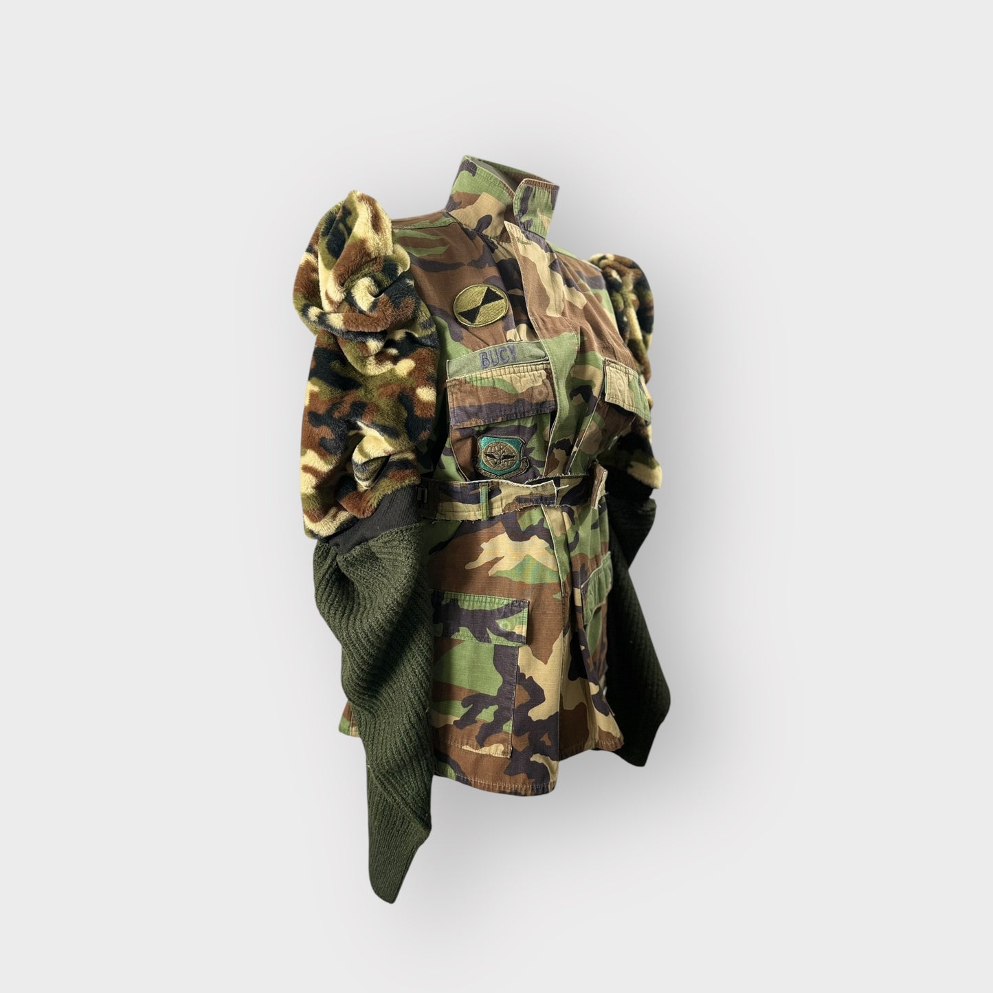 Camo Sweater Sleeve Shacket