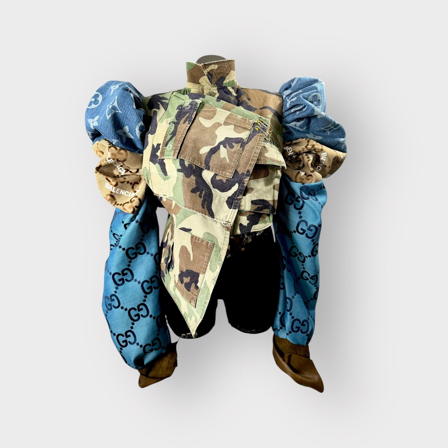 GLoucci Luxury Custom Cropped Camo Jacket