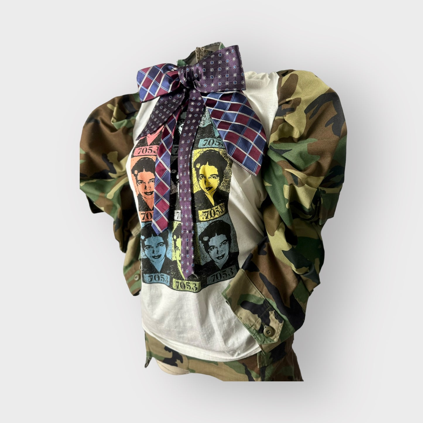 Rosa Parks Couture Camo Sleeve Tee