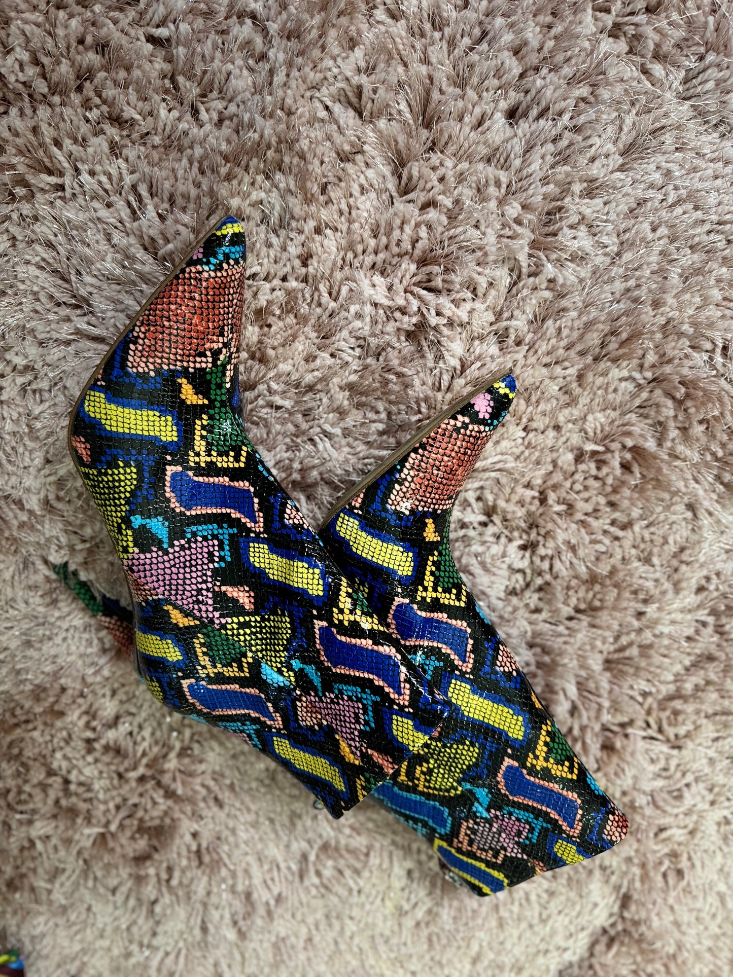 Rainbow Snake print Booties