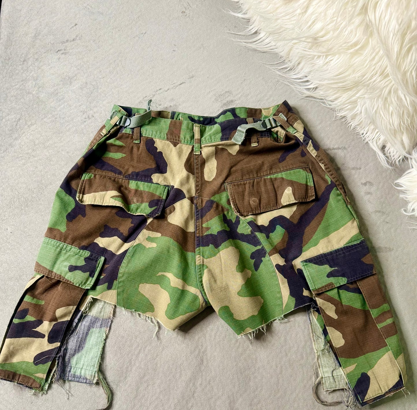 Camo Couture Cargo Pocket Mini Shorts