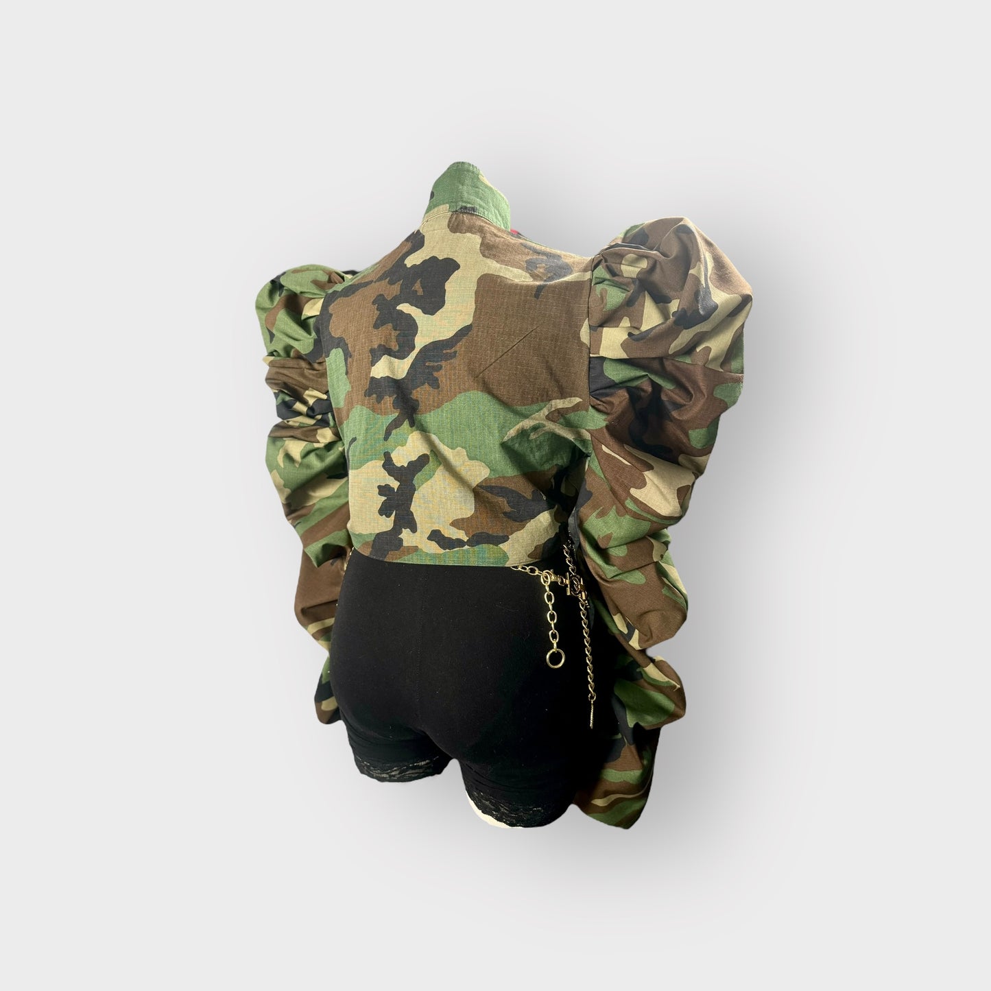 Camo Ripple Couture Sleeve Crop Jacket